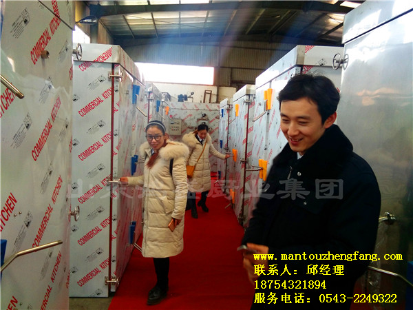 【山西客户来访考察】双门72盘食品蒸箱+不锈钢全发泡双门72盘馒头蒸箱-米面机械食品蒸房专用设备